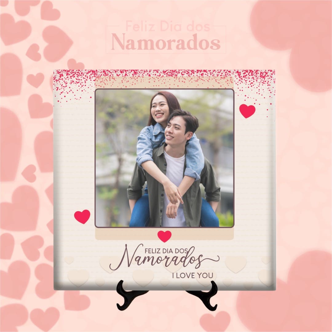 Azulejo Feliz Dia dos Namorados I Love You