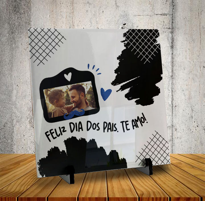 Azulejo Dia dos Pais - Te Amo (moldura)