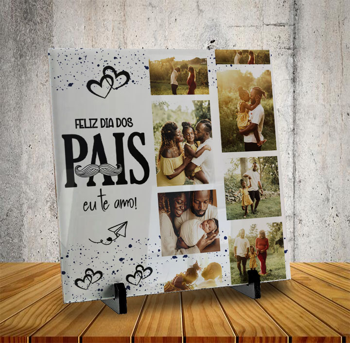 Azulejo Dia dos Pais - Feliz Dia dos Pais (colagem completa)