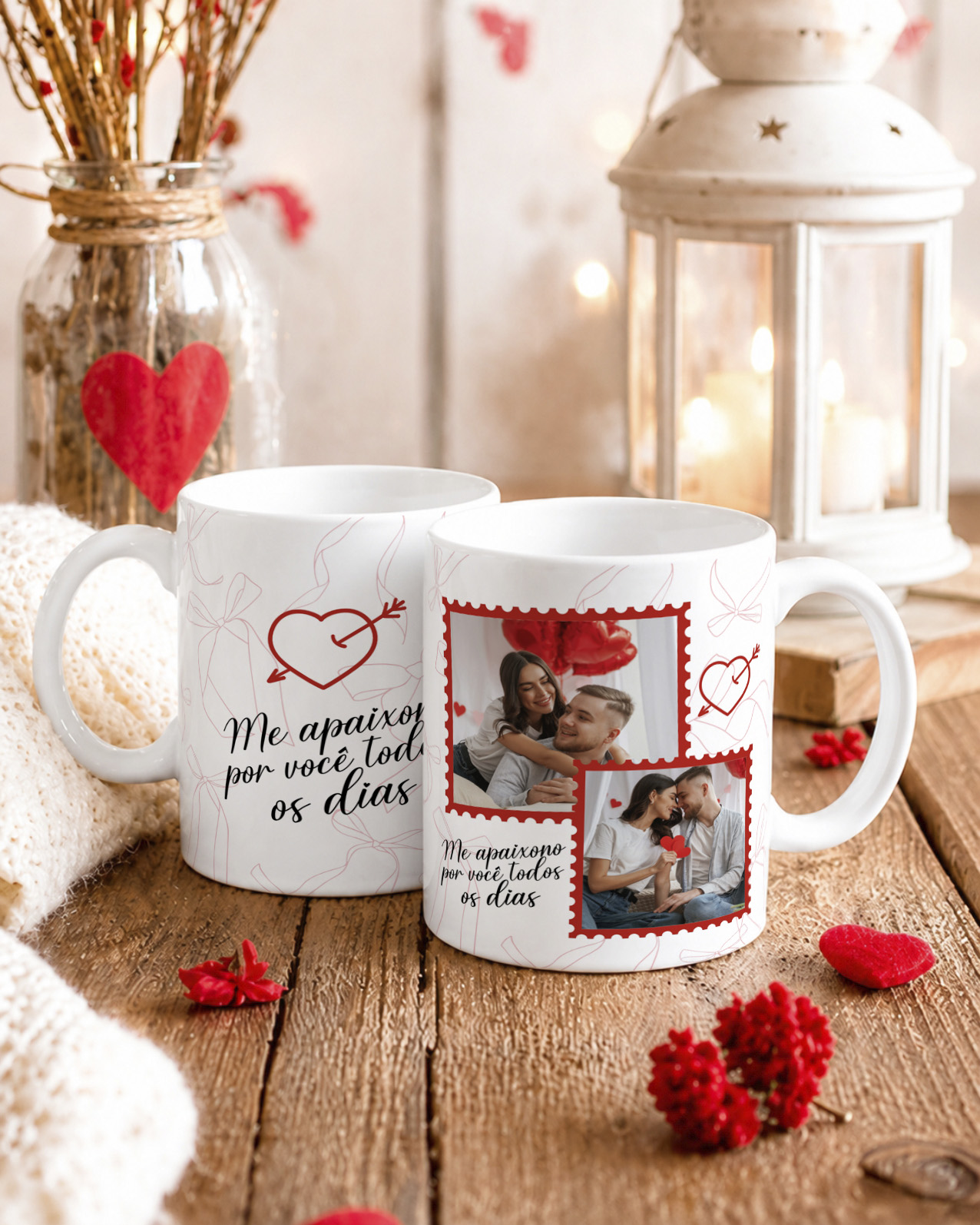 Caneca Me Apaixono Por Você Todos os Dias Laços