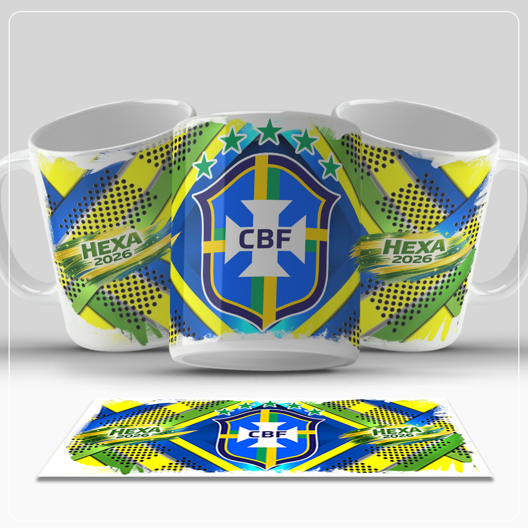 Caneca Brasil Copa 2026 - Hexa CBF