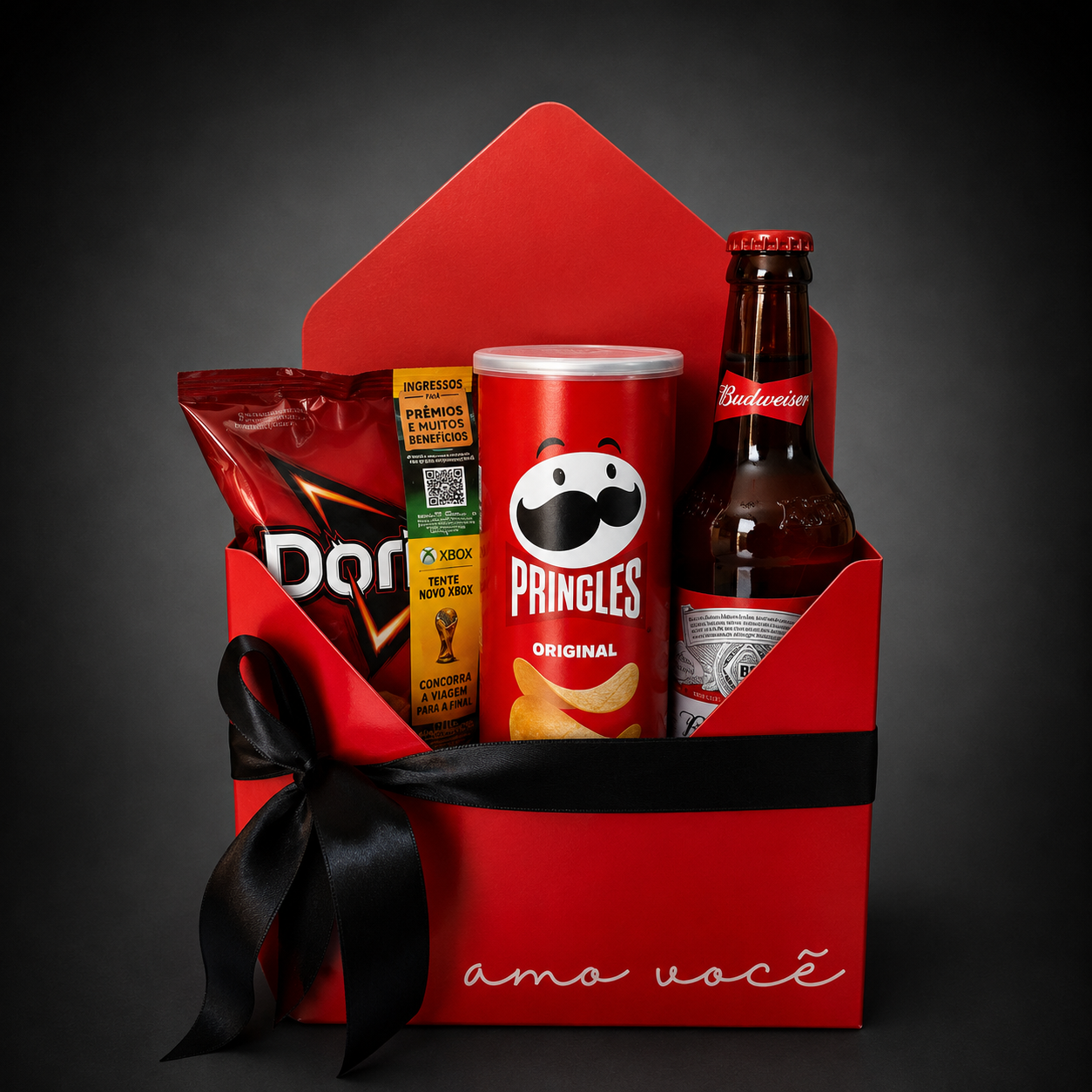 Envelope Amo Você + Budweiser + Pringles + Doritos
